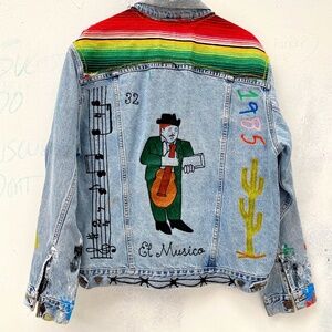 Vintage custom chainstitched jean jacket